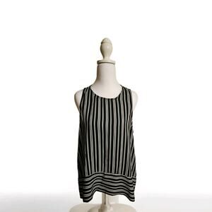 Banana Republic Sleeveless Blouse Medium Blue Stripe